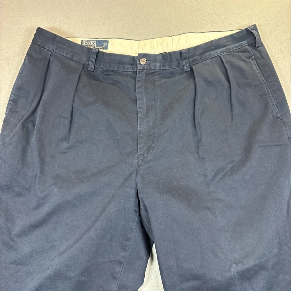 Polo By Ralph Lauren Mens Blue Andrew Pleated Chino Pants 42X30